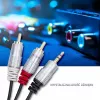 Garso kabelis Qoltec 52341 3 m 2xRCA 3,5 mm juodas