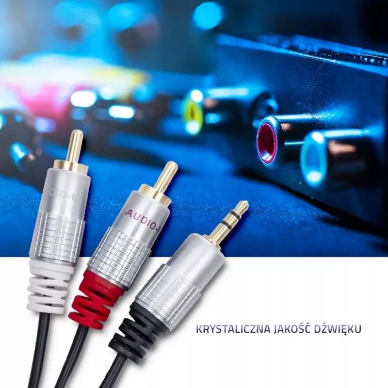 Garso kabelis Qoltec 52341 3 m 2xRCA 3,5 mm juodas
