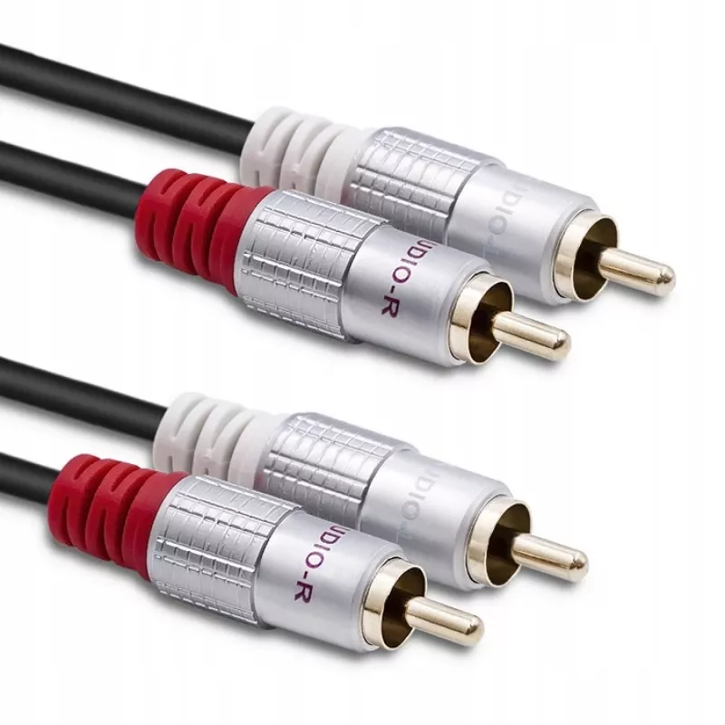 Qoltec 52338 audio kabelis 2 x RCA (kištukas) / 2 x RCA (kištukas), 3 m, juodas