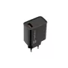 NATEC Ribera universalus greitojo įkrovimo sieninis kroviklis — 18 W (5–15 V, iki 3 A), 1× USB-A, Huawei FCP/SCP, juodas