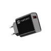 NATEC Ribera universalus greitojo įkrovimo sieninis kroviklis — 18 W (5–15 V, iki 3 A), 1× USB-A, Huawei FCP/SCP, juodas