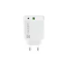 Patalpų kintamosios srovės greitasis įkroviklis NATEC RIBERA 12V 20W USB-C PD 3.0 + USB-A Samsung AFC Baltas