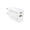 Patalpų kintamosios srovės greitasis įkroviklis NATEC RIBERA 12V 20W USB-C PD 3.0 + USB-A Samsung AFC Baltas