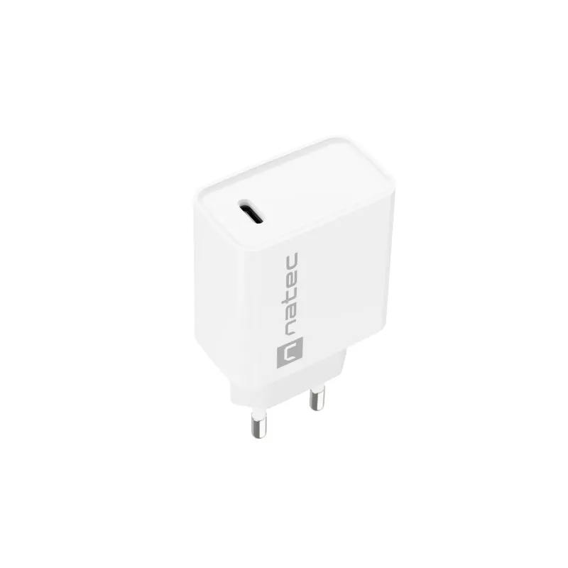 Vidinis USB-C greitasis įkroviklis NATEC RIBERA 12V 20W Quick Charge 3.0 Baltas