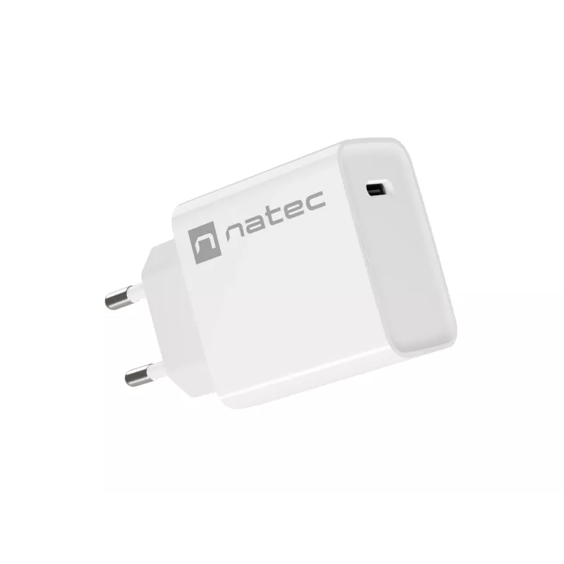 Vidinis USB-C greitasis įkroviklis NATEC RIBERA 12V 20W Quick Charge 3.0 Baltas