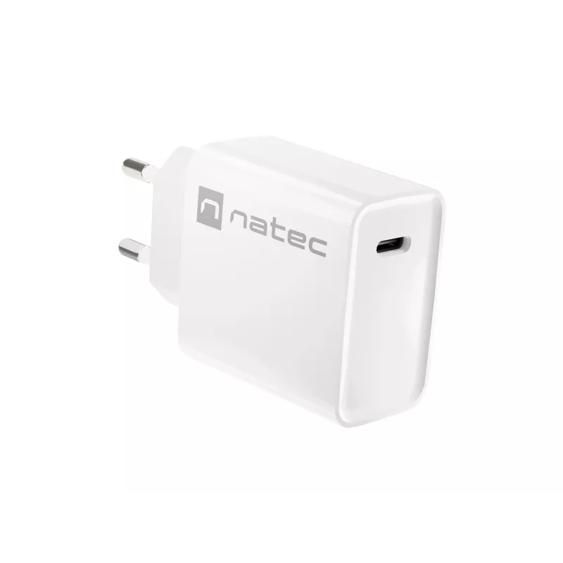 Vidinis USB-C greitasis įkroviklis NATEC RIBERA 12V 20W Quick Charge 3.0 Baltas