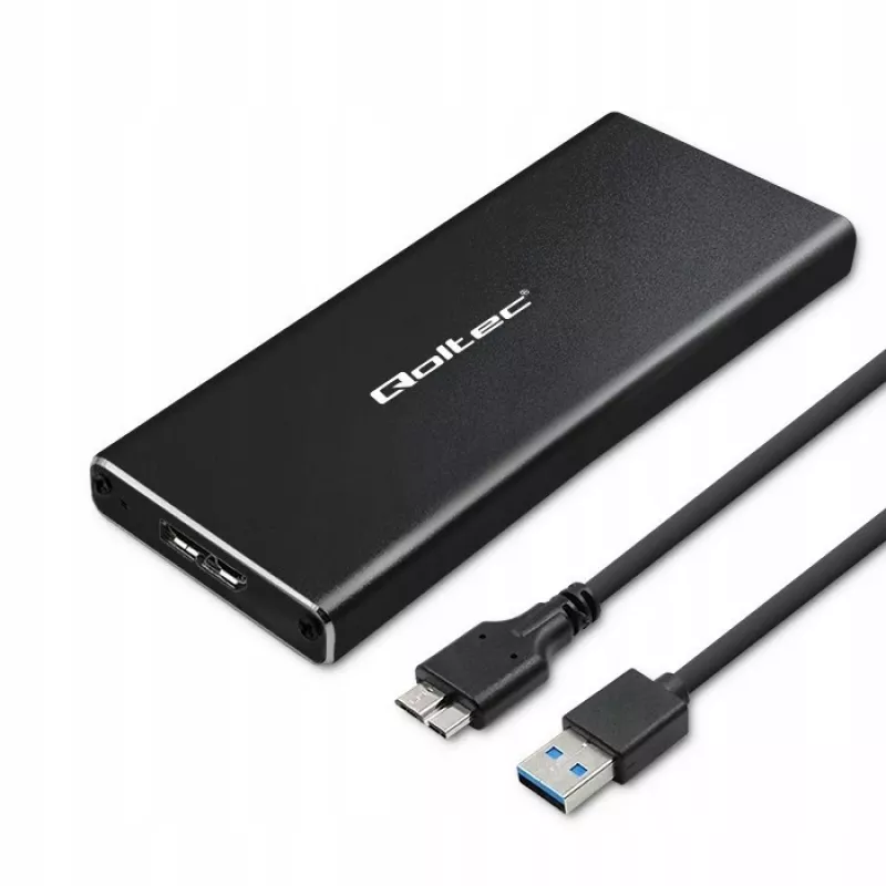 M.2 SATA SSD išorinis korpusas QOLTEC 51854 USB 3.0 be įrankių
