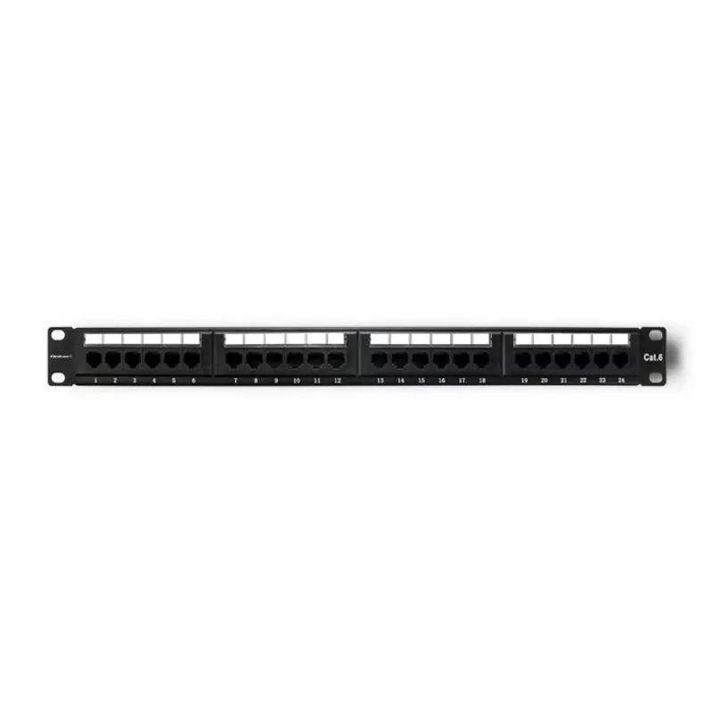Patch panel RACK 24 prievadų, kat.6 UTP