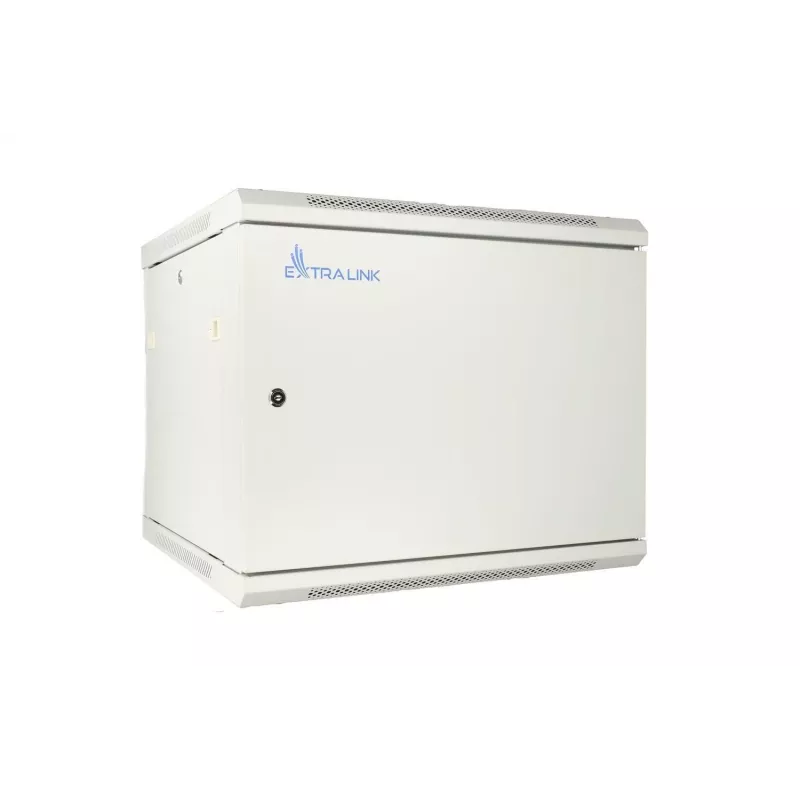 Extralink sieninis spintos stovas 9U 600x600 ASP pilkas, metalinės durys
