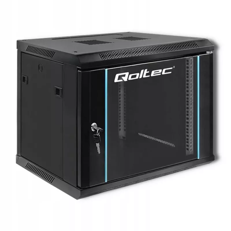 19 colių stelažo spinta QOLTEC 54463 9U 600x500x450 mm metalinis korpusas tinklo įrangai