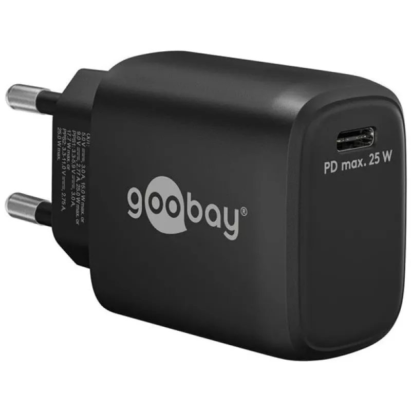 Goobay 65367 Įkroviklis Vidinis AC Nešiojamam Kompiuteriui Išmaniesiems Telefonams Planšetei Juodas