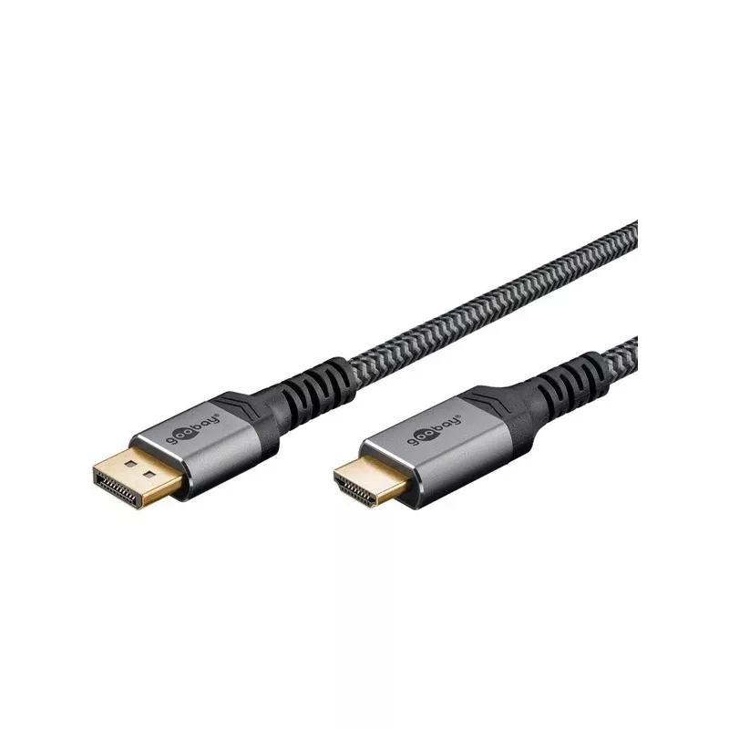 Goobay 65270 vaizdo kabelis adapteris 3 m DisplayPort → HDMI, pilka