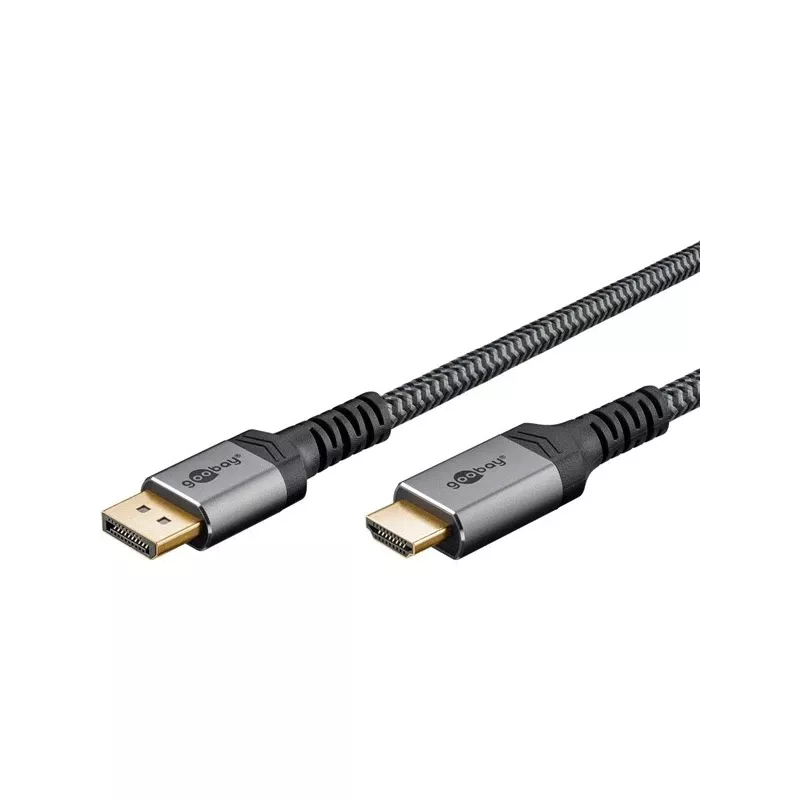 Goobay 65271 Vaizdo kabelio adapteris 5 m DisplayPort – HDMI pilka