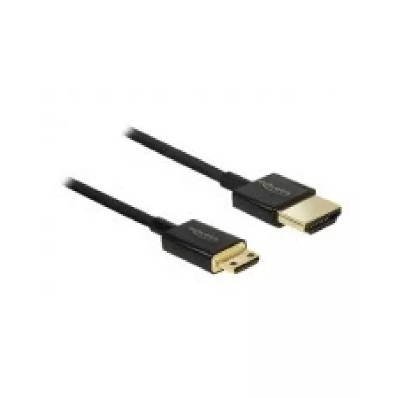 DeLOCK Slim Premium HDMI laidas, HDMI (A) – Mini-HDMI (C), 2,0 m, juodas (84778)