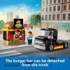 LEGO City Burger Van Maistas Automobilyje Statybos Rinkinys 5+ Metų Vaikams ir Mergaitėms Žaislinis Maisto Sunkvežimis Virtuvės Žaidimų Rinkinys su Pardavėjo Minifigūra ir Aksesuarais