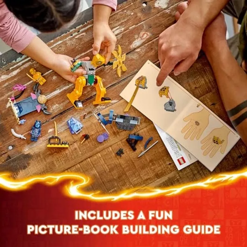 LEGO NINJAGO Arino kovinis mechas – veiksmo figūrėlė ninja žaislas nuo 4 metų berniukams, mergaitėms ir vaikams, Dragons Rising rinkinys su Arino minifigūrėle ir Mini Kata