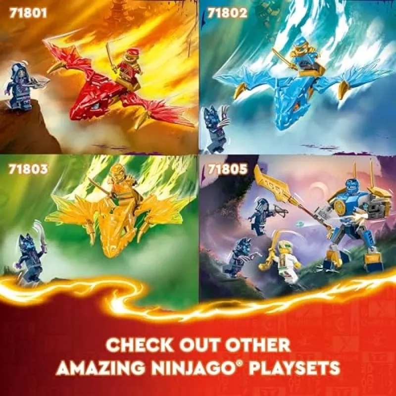LEGO NINJAGO Arino kovinis mechas – veiksmo figūrėlė ninja žaislas nuo 4 metų berniukams, mergaitėms ir vaikams, Dragons Rising rinkinys su Arino minifigūrėle ir Mini Kata