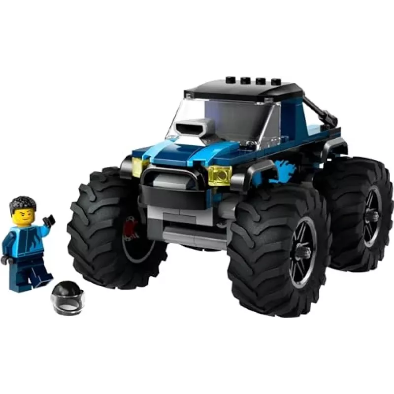 Konstrukcinis žaislas LEGO City 60402 Mėlynasis monstrų sunkvežimis su didelėmis padangomis, 148 dalių, 1 minifigūrėlė, nuo 5 metų