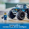 Konstrukcinis žaislas LEGO City 60402 Mėlynasis monstrų sunkvežimis su didelėmis padangomis, 148 dalių, 1 minifigūrėlė, nuo 5 metų