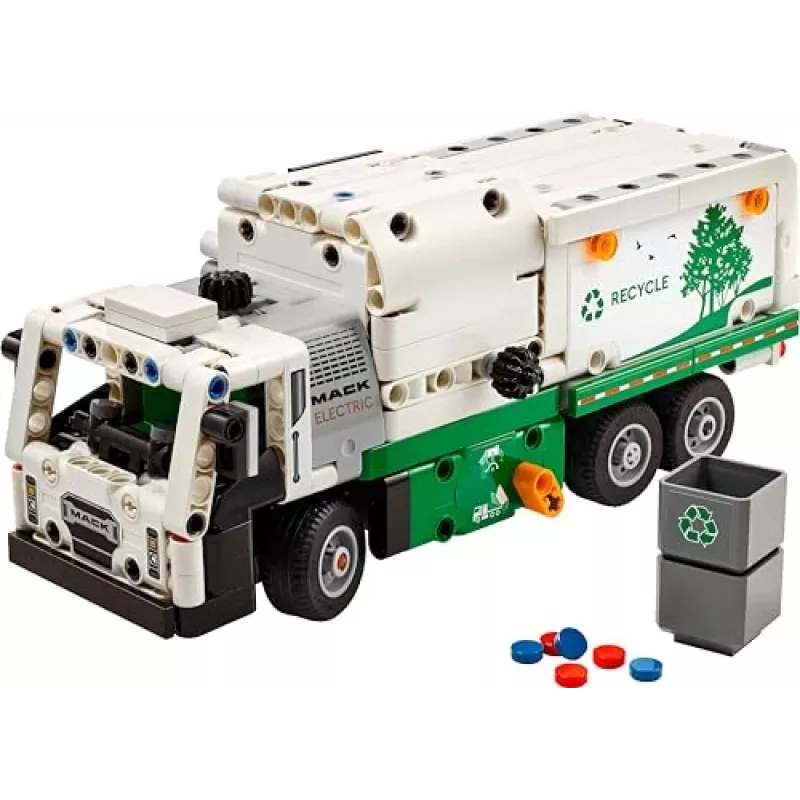 LEGO Technic Mack LR Electric šiukšlių sunkvežimis 42167 — 503 dalys, motorizuotas, 230×80×90 mm