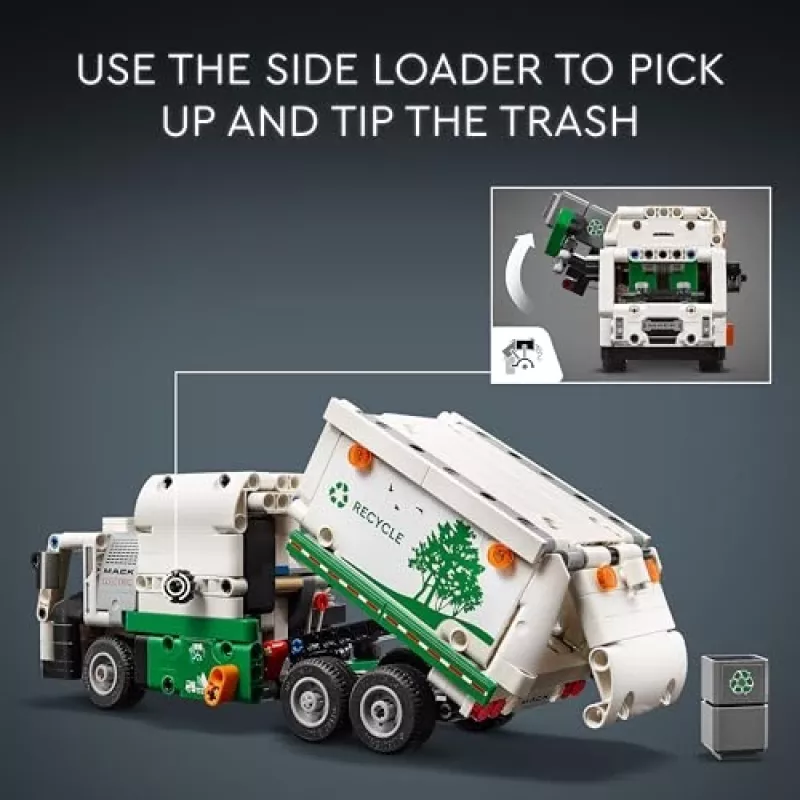 LEGO Technic Mack LR Electric šiukšlių sunkvežimis 42167 — 503 dalys, motorizuotas, 230×80×90 mm