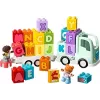 Konstruktorius LEGO DUPLO 10421 ABC sunkvežimis, 36 dalių, 2 minifigūrėlės, nuo 2 m., matmenys 110×140×70 mm