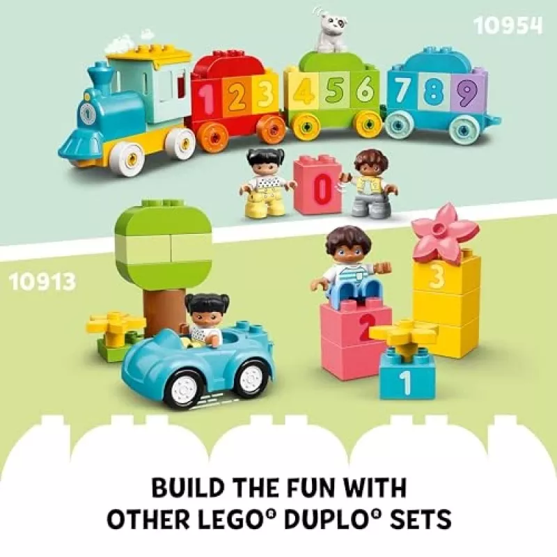 Konstruktorius LEGO DUPLO 10421 ABC sunkvežimis, 36 dalių, 2 minifigūrėlės, nuo 2 m., matmenys 110×140×70 mm