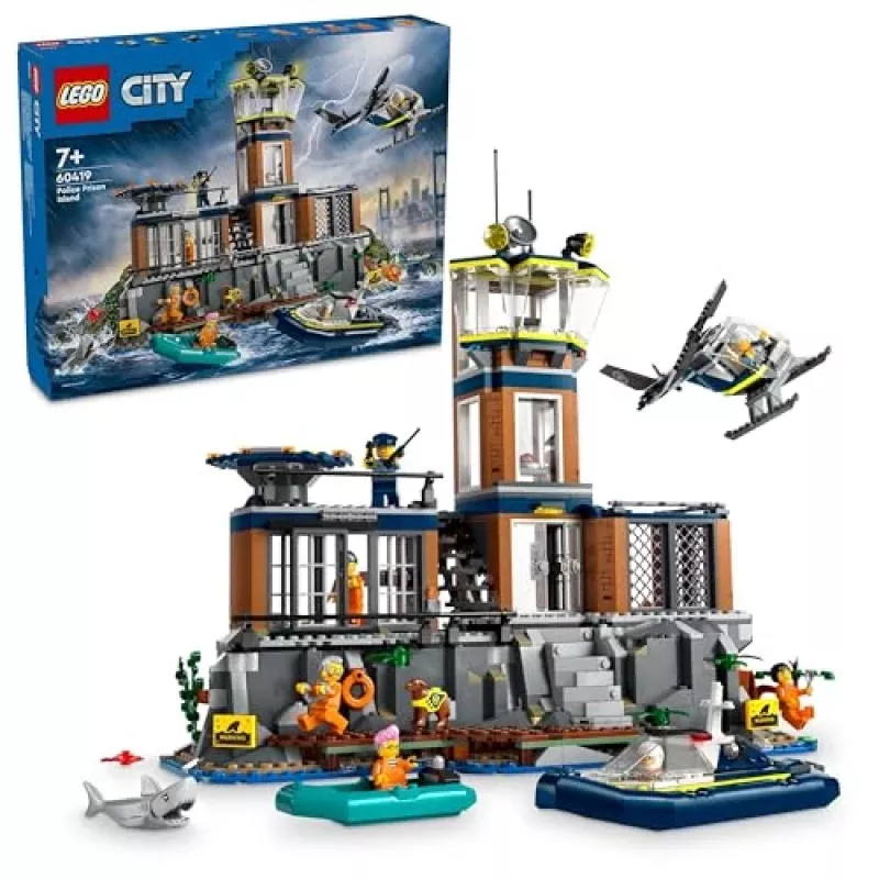 LEGO City Policijos nuovada Kalėjimo sala 60419 – 980 dalių, 7 minifigūrėlės