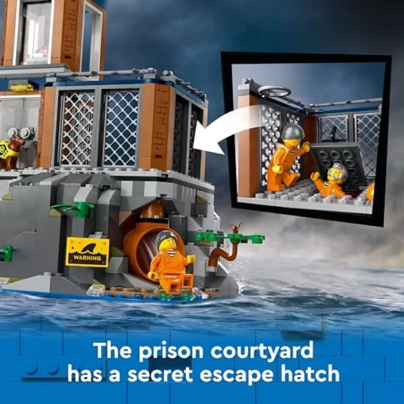 LEGO City Policijos nuovada Kalėjimo sala 60419 – 980 dalių, 7 minifigūrėlės