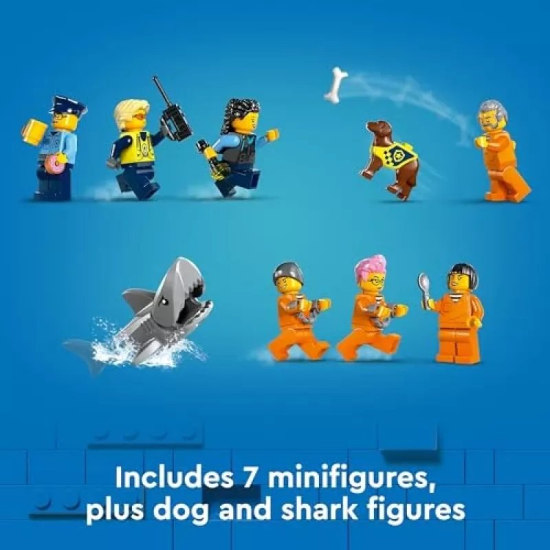 LEGO City Policijos nuovada Kalėjimo sala 60419 – 980 dalių, 7 minifigūrėlės