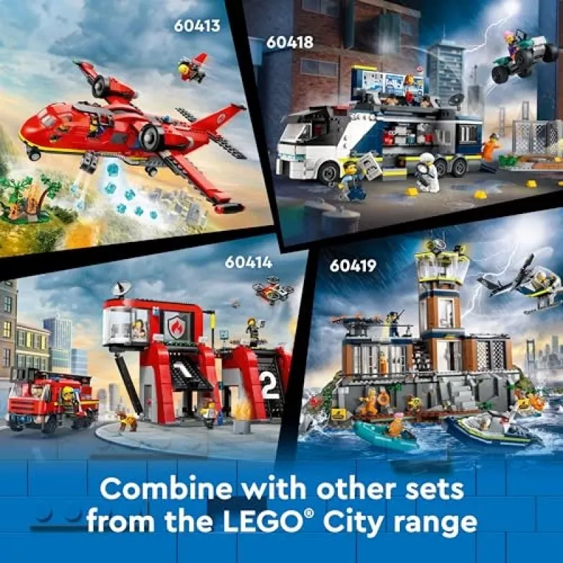 LEGO City Policijos nuovada Kalėjimo sala 60419 – 980 dalių, 7 minifigūrėlės