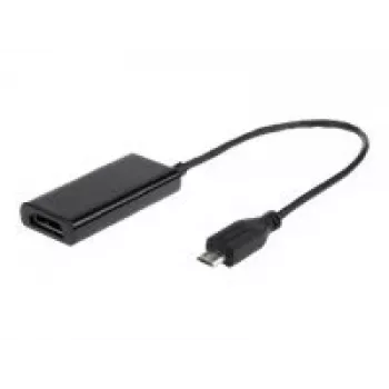 Adapteris MHL (M) → HDMI (F) + USB Micro-B (BF) (11 PIN) 16 cm