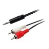 Equip 3.5mm Kištukas į 2xRCA Kištuką Stereo Garso Laidas, 2,5 m, Juodas