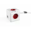 Allocacoc PowerCube Extended USB maitinimo ilgintuvas su 1,5 m laidu, raudonas
