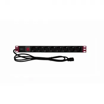 Rack maitinimo juosta TECHLY 365733 1U — 8× Schuko lizdai, 2 m kabelis