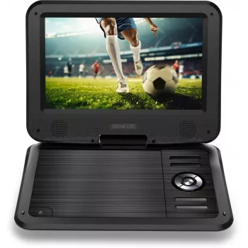 SENCOR SPV 2105 10,1 colių nešiojamasis DVD grotuvas su USB/SD, sukamu ekranu, automobiliniu adapteriu