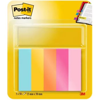 3M Page Marker 670-5-BEA spalvoti skirtukai, 5x100 lapų/pakuotė