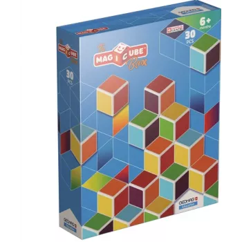 Geomag MagiCube GM120 magnetiniai statybiniai blokeliai, 30 vnt., įvairiaspalviai, kvadratiniai, universalūs, vaikams nuo 1,5 m.