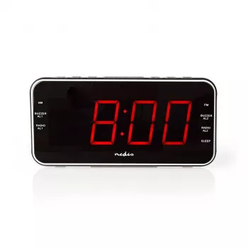 Nedis CLAR004BK radijo laikrodis su LED ekranu, FM imtuvu, dviem žadintuvais, projektoriumi, AUX, juodas