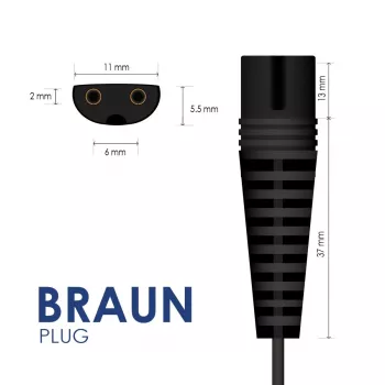 AKYGA maitinimo blokas Braun skustuvams, AC 100-240V į DC 5.9V 600mA, EU kištukas, juodas