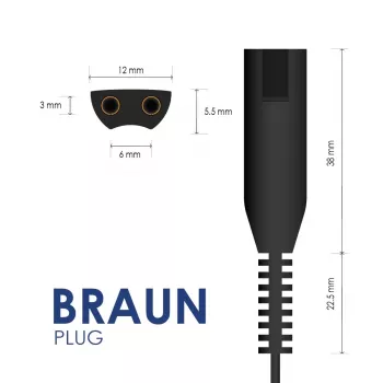 AKYGA maitinimo blokas Braun depiliatoriams – 12V 400mA AC/DC adapteris