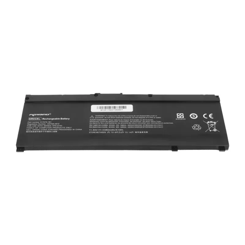 MITSU Battery SR03XL, skirta HP Gaming 15 17 Omen 15-DC - 4380 mAh (51 Wh)