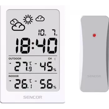SENCOR Multifunctional Station SWS 2300 W - Orų stotis su laikrodžiu, žadintuvu ir išoriniu jutikliu