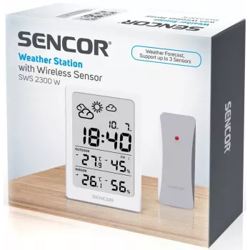 SENCOR Multifunctional Station SWS 2300 W - Orų stotis su laikrodžiu, žadintuvu ir išoriniu jutikliu