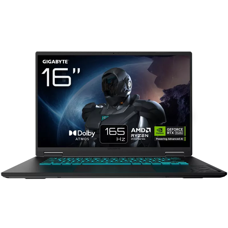 Nešiojamas kompiuteris Gigabyte GAMING A16 3VHK3EEC93SH 16 colių QHD+ AMD Ryzen 7 260 16GB 512GB SSD RTX 5060 Windows 11 Home angliška klaviatūra 2 metų garantija