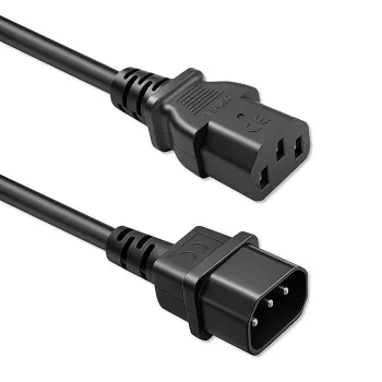 QOLTEC maitinimo laidas IEC C13 C14 3x0.75mm² grynas varis 1,8m juodas