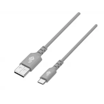 TB USB-C laidas 1 m pilkas – USB 2.0 įkrovimo ir sinchronizavimo laidas su nailono pynute