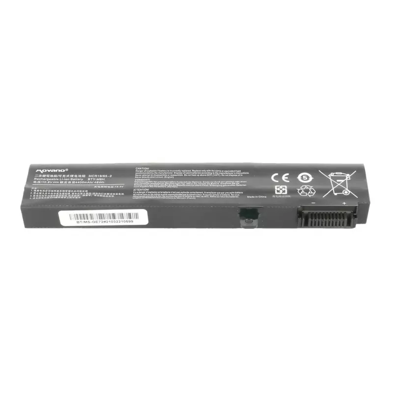 MOVANO Battery BTY-M6H, skirta MSI CX62/GE62/GE72/GL72/PE70 – 4400 mAh (48 Wh)