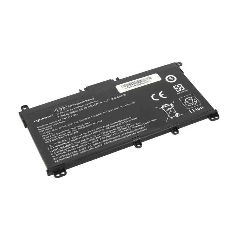 MOVANO Akumuliatorius TF03XL, skirtas HP Pavilion 14-BF, 14-BP, 15-CD - 3400 mAh (39 Wh)
