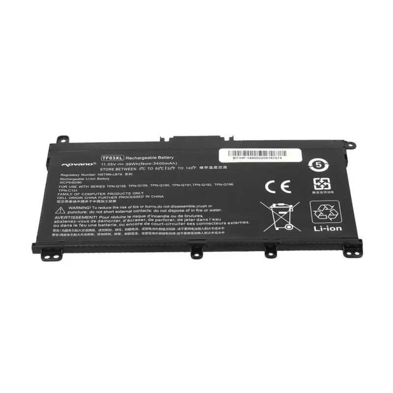 MOVANO Akumuliatorius TF03XL, skirtas HP Pavilion 14-BF, 14-BP, 15-CD - 3400 mAh (39 Wh)